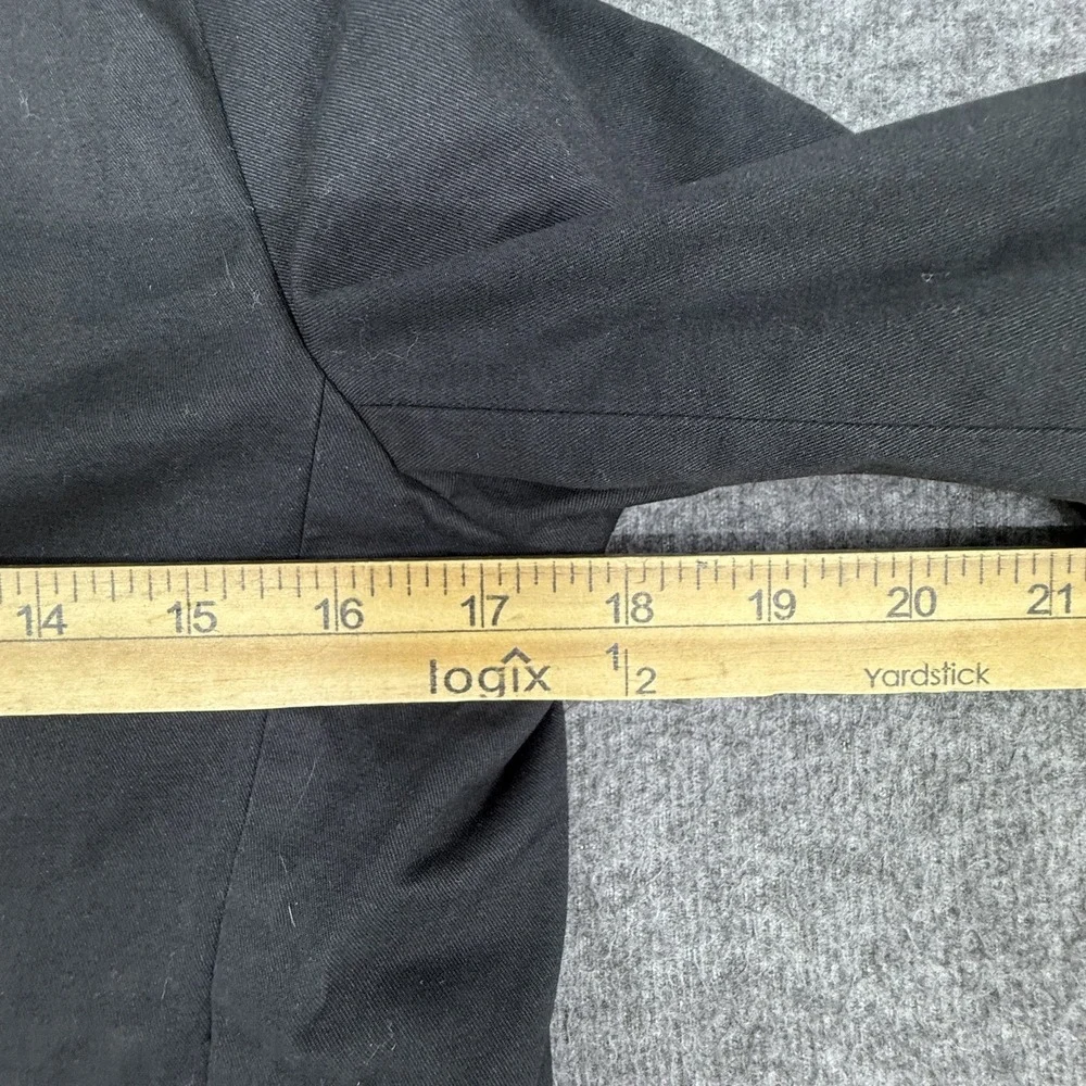 Maeve Anthropologie Blazer Womens 4 Black Cropped Two Button Cotton Stretch‎